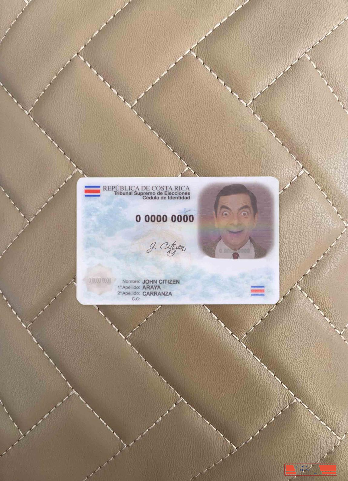 Costa Rica ID  photolook FRONT PSD template